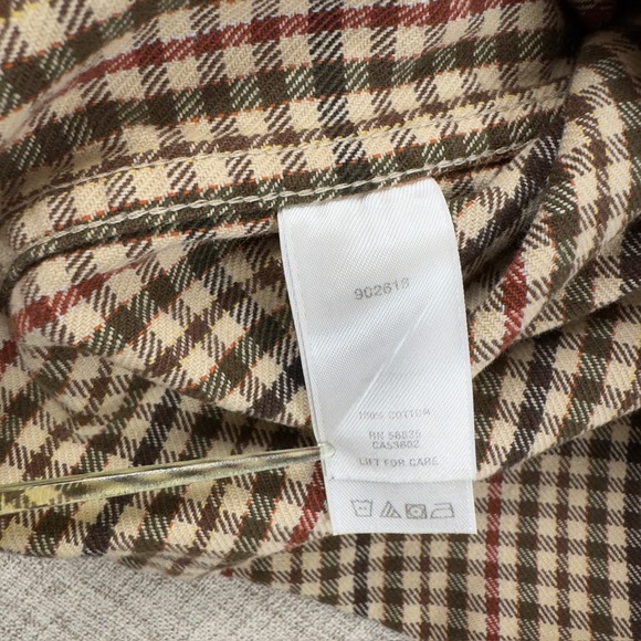 Cabela's Plaid Button Down Shirt Men's Large Brown Tan Long Sleeve Cotton - Picture 10 of 13